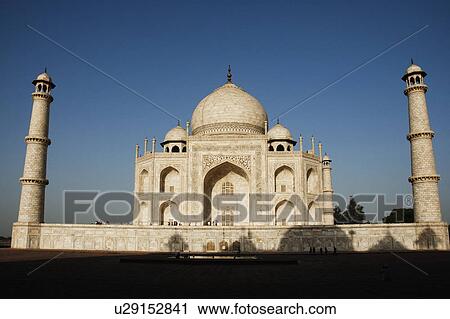 Facade of a mausoleum, Taj Mahal, Agra, Uttar Pradesh, India View Large Photo Image Stock Image - Facade of a mausoleum, Taj Mahal, Agra, Uttar Pradesh, India. Fotosearch