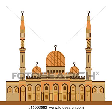 Stock Image - Facade of a mosque, Jumeirah Mosque, Dubai, United Arab Emirates. Fotosearch