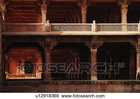 Stock Photo - Facade of a palace, Panch Mahal, Fatehpur Sikri, Agra, Uttar Pradesh, India. Fotosearch