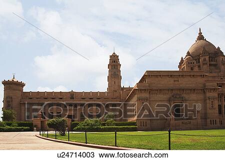 Facade of a palace, Umaid Bhawan Palace, Jodhpur, Rajasthan, India View Large Photo Image Stock Image - Facade of a palace, Umaid Bhawan Palace, Jodhpur, Rajasthan, India. Fotosearch