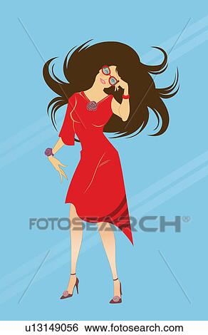 Stock Photograph - Fashion model posing. Fotosearch