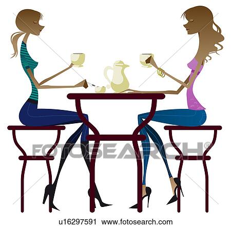 Female friends having coffee in a restaurant View Large Photo Image Stock Image - Female friends having coffee in a restaurant. Fotosearch