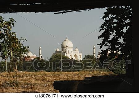 Field with the mausoleum in the background, Taj Mahal, Agra, Uttar Pradesh, India View Large Photo Image Stock Image - Field with the mausoleum in the background, Taj Mahal, Agra, Uttar Pradesh, India. Fotosearch