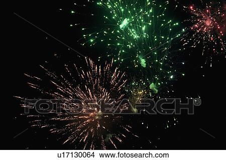 Fireworks display at night View Large Photo Image Picture - Fireworks display at night. Fotosearch