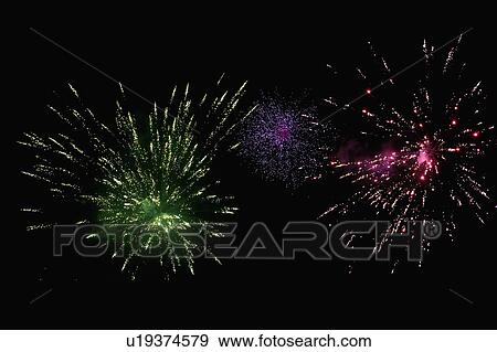 Fireworks display at night View Large Photo Image Stock Photo - Fireworks display at night. Fotosearch
