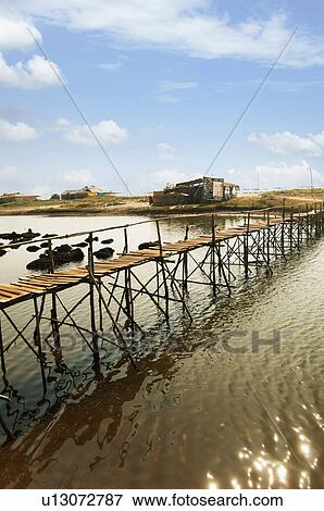 Footbridge across a lagoon, Goa, India View Large Photo Image Stock Photo - Footbridge across a lagoon, Goa, India. Fotosearch