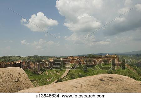 Fort on a hill, Jaigarh Fort, Jaipur, Rajasthan, India View Large Photo Image Picture - Fort on a hill, Jaigarh Fort, Jaipur, Rajasthan, India. Fotosearch