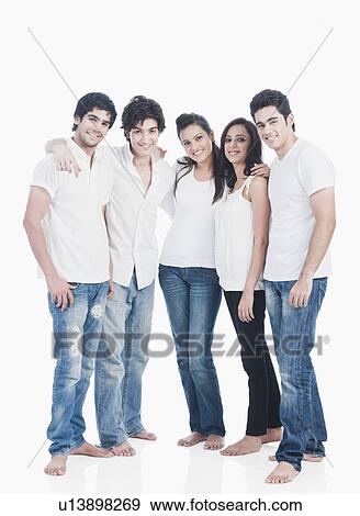 Stock Photo - Friends posing. Fotosearch