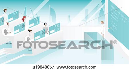 Stock Photo - Futuristic classroom in a school. Fotosearch