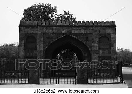 Stock Image - Gate at roadside, Delhi Gate, Delhi, India. Fotosearch