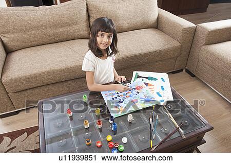 Girl painting View Large Photo Image Stock Image - Girl painting. Fotosearch