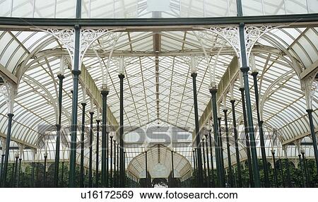 Stock Photo - Glass house in a botanical garden, Lal Bagh Botanical Garden, Bangalore, Karnataka, India. Fotosearch