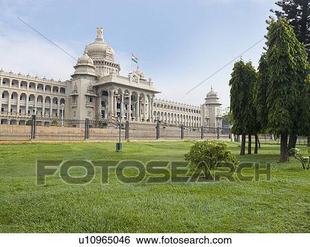 Government building viewed from a garden, Vidhana Soudha, Bangalore, Karnataka, India View Large Photo Image Stock Photograph - Government building viewed from a garden, Vidhana Soudha, Bangalore, Karnataka, India. Fotosearch