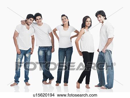 Picture - Group of friends posing. Fotosearch