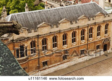 Stock Photograph - High angle view of a university building, Oxford University, Oxford, Oxfordshire, England. Fotosearch
