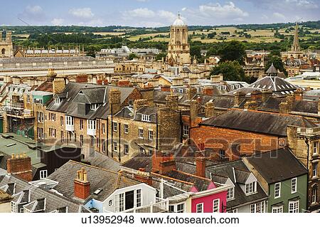 High angle view of buildings in a city, Oxford, Oxfordshire, England View Large Photo Image Stock Photo - High angle view of buildings in a city, Oxford, Oxfordshire, England. Fotosearch