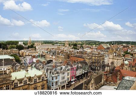 High angle view of buildings in a city, Oxford, Oxfordshire, England View Large Photo Image Stock Photograph - High angle view of buildings in a city, Oxford, Oxfordshire, England. Fotosearch