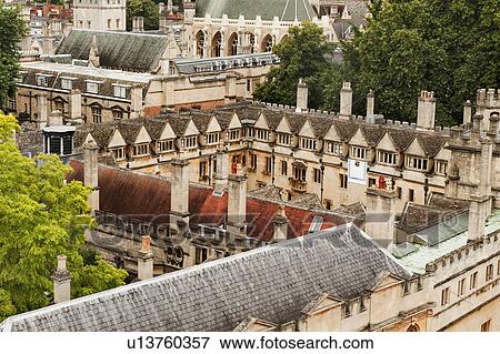 High angle view of university buildings, Oxford University, Oxford, Oxfordshire, England View Large Photo Image Stock Photo - High angle view of university buildings, Oxford University, Oxford, Oxfordshire, England. Fotosearch
