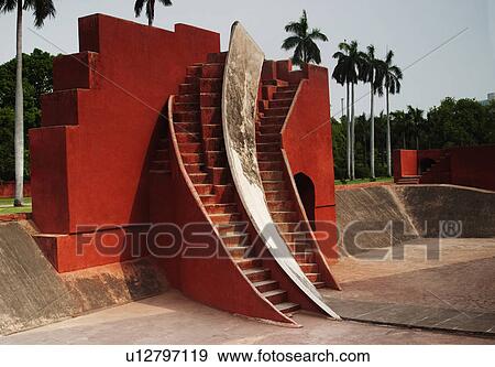 Historic observatory, Jantar Mantar, New Delhi, India View Large Photo Image Stock Photo - Historic observatory, Jantar Mantar, New Delhi, India. Fotosearch