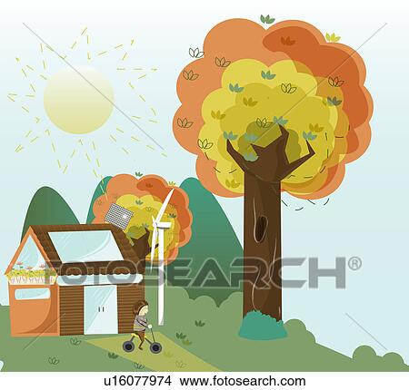 House with sustainable resources View Large Photo Image Picture - House with sustainable resources. Fotosearch