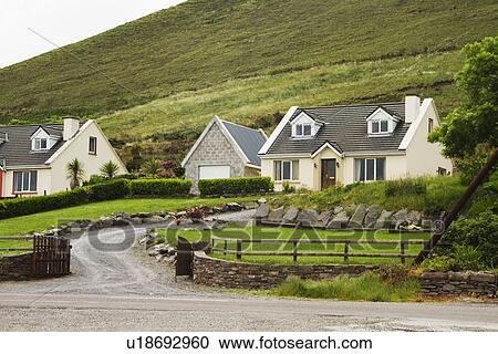 Houses in a village, Ring Of Kerry, County Kerry, Republic of Ireland View Large Photo Image Stock Image - Houses in a village, Ring Of Kerry, County Kerry, Republic of Ireland. Fotosearch