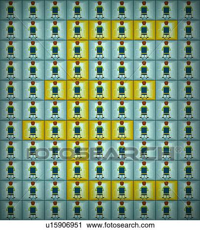 Stock Image - Iconic Euro sign made on grid of business people icons. Fotosearch