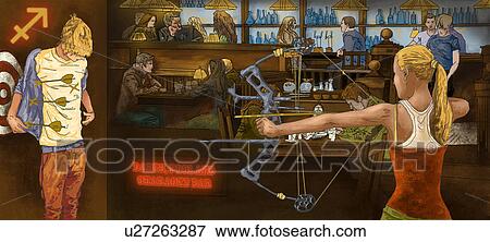 Illustration showing characteristics of a Sagittarius woman View Large Photo Image Stock Photo - Illustration showing characteristics of a Sagittarius woman. Fotosearch