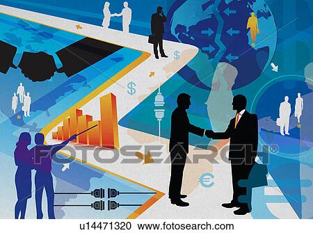 Stock Image - Illustrative representation of business collaboration. Fotosearch