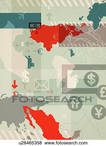 Illustrative representation of global business View Large Photo Image Stock Photo - Illustrative representation of global business. Fotosearch