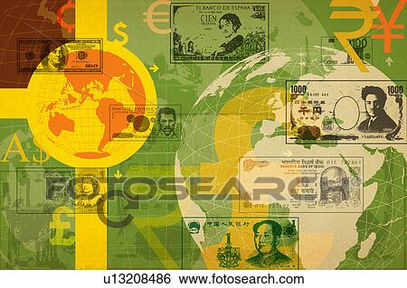 Illustrative representation of global currency View Large Photo Image Stock Photograph - Illustrative representation of global currency. Fotosearch