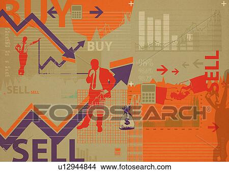 Picture - Illustrative representation showing online share trading. Fotosearch