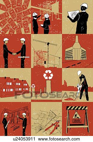 Stock Image - Illustrative representation showing construction. Fotosearch