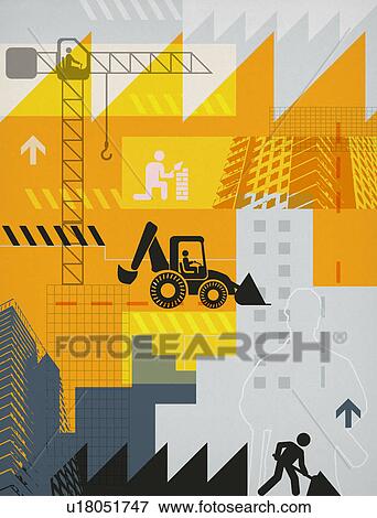 Stock Photo - Illustrative representation showing construction industry. Fotosearch