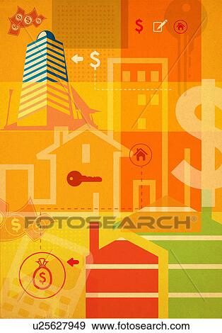 Stock Photo - Illustrative representation showing home finances. Fotosearch