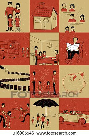 Illustrative representation showing lifecycle of a family View Large Photo Image Stock Photograph - Illustrative representation showing lifecycle of a family. Fotosearch