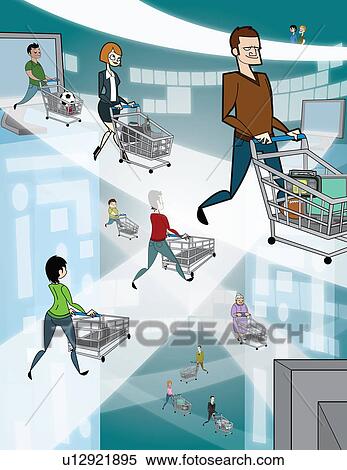 Illustrative representation showing online shopping View Large Photo Image Stock Photography - Illustrative representation showing online shopping. Fotosearch