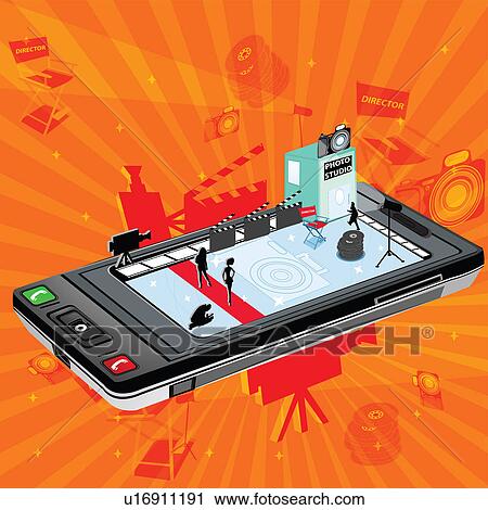 Illustrative representation showing the use of a mobile phone for multimedia purpose View Large Photo Image Stock Image - Illustrative representation showing the use of a mobile phone for multimedia purpose. Fotosearch
