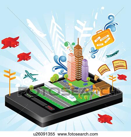 Illustrative representation showing the use of a mobile phone for planning travel View Large Photo Image Stock Photography - Illustrative representation showing the use of a mobile phone for planning travel. Fotosearch
