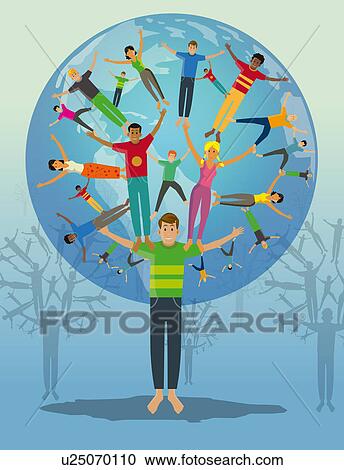 Stock Image - Illustrative representation social networking. Fotosearch