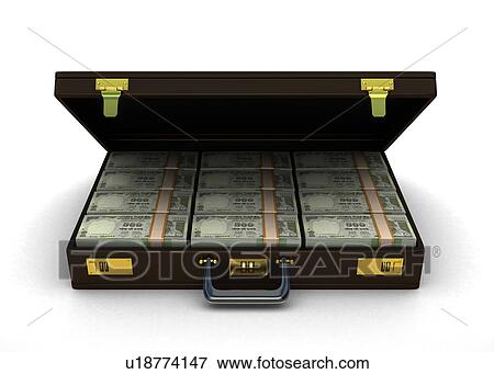 Indian currency notes in a briefcase View Large Photo Image Stock Photo - Indian currency notes in a briefcase. Fotosearch