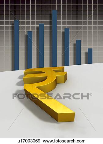 Indian currency symbol with bar graph View Large Photo Image Stock Photo - Indian currency symbol with bar graph. Fotosearch