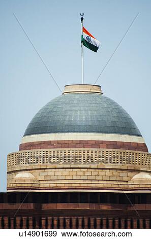 Indian flag over a government building, Rashtrapati Bhavan, Rajpath, New Delhi, India View Large Photo Image Stock Photo - Indian flag over a government building, Rashtrapati Bhavan, Rajpath, New Delhi, India. Fotosearch