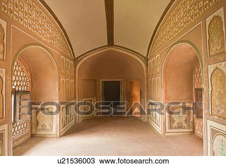 Stock Image - Interiors of a fort, Jaigarh Fort, Jaipur, Rajasthan, India. Fotosearch