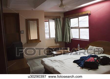 Interiors of a hotel room, Ahmedabad, Gujarat, India View Large Photo Image Stock Photo - Interiors of a hotel room, Ahmedabad, Gujarat, India. Fotosearch