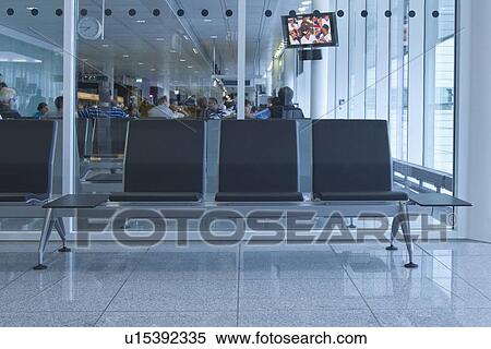 Interiors of an airport lounge, Paris, France View Large Photo Image Stock Photography - Interiors of an airport lounge, Paris, France. Fotosearch