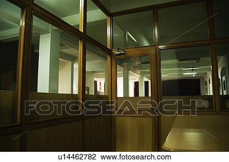 Stock Image - Interiors of an office building, Gurgaon, Haryana, India. Fotosearch
