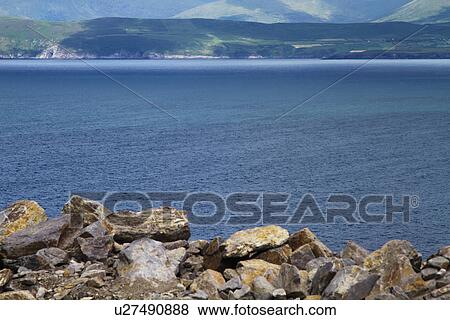 Stock Photo - Lake with mountains in the background, Lakes of Killarney, County Kerry, Republic of Ireland. Fotosearch