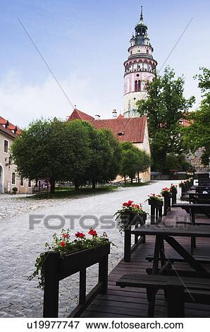 Low angle view of a castle, Cesky Krumlov Castle, Cesky Krumlov, South Bohemian Region, Czech Republic View Large Photo Image Stock Photo - Low angle view of a castle, Cesky Krumlov Castle, Cesky Krumlov, South Bohemian Region, Czech Republic. Fotosearch