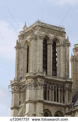 Stock Image - Low angle view of a cathedral, Notre Dame de Paris, Paris, France. Fotosearch