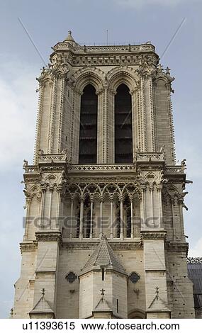 Stock Photography - Low angle view of a cathedral, Notre Dame de Paris, Paris, France. Fotosearch